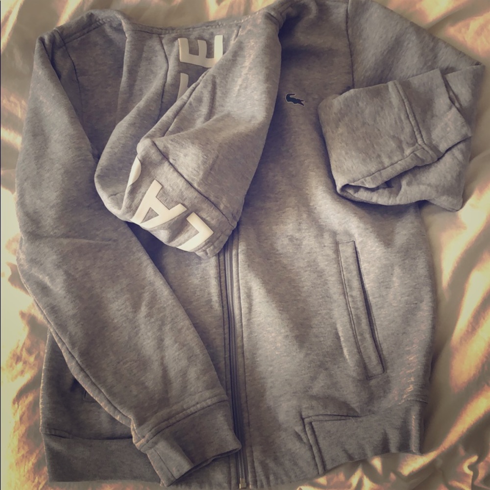 Lacoste Light Grey hoodie size men’s small